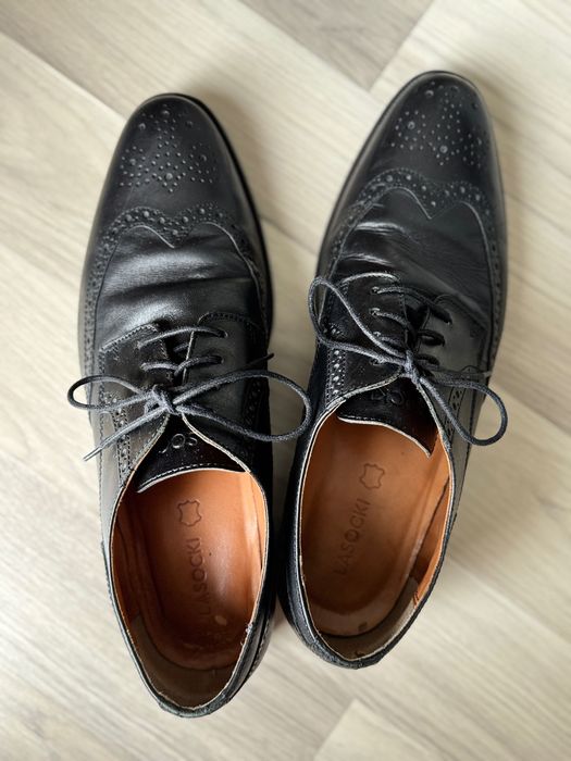 Buty męskie Lasocki skórzane czarne r. 43  dobry stan