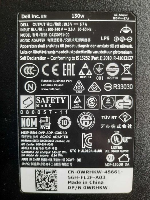 Dell E-Port K09A Docking station com carregador 130 w (com pouco uso)