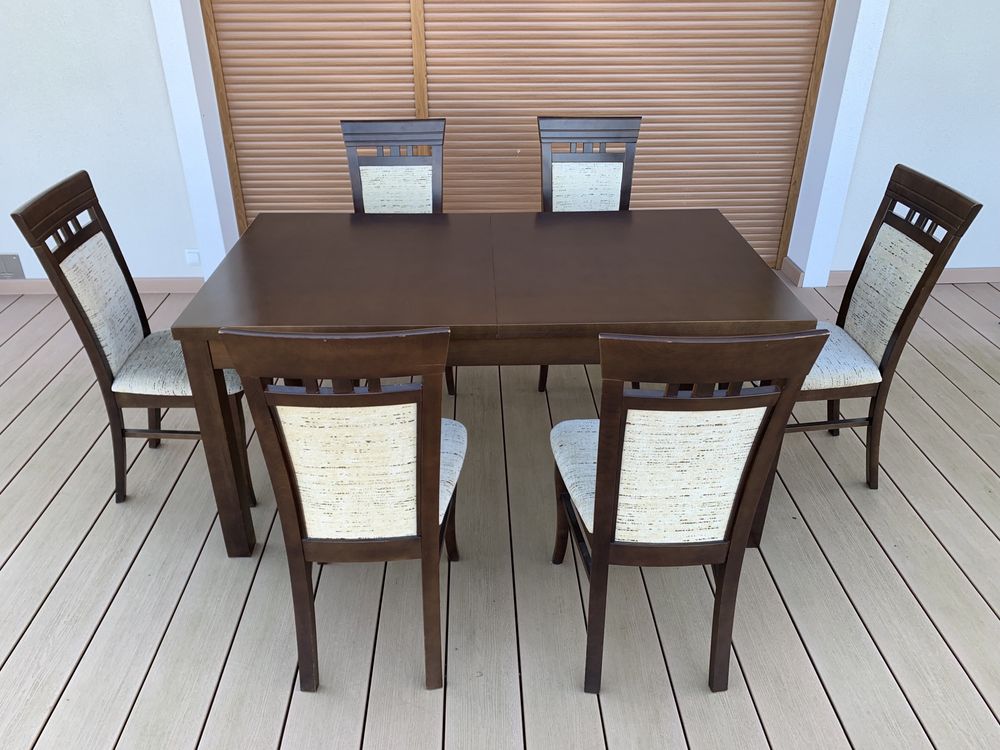 Stół rozkładany 6 krzeseł