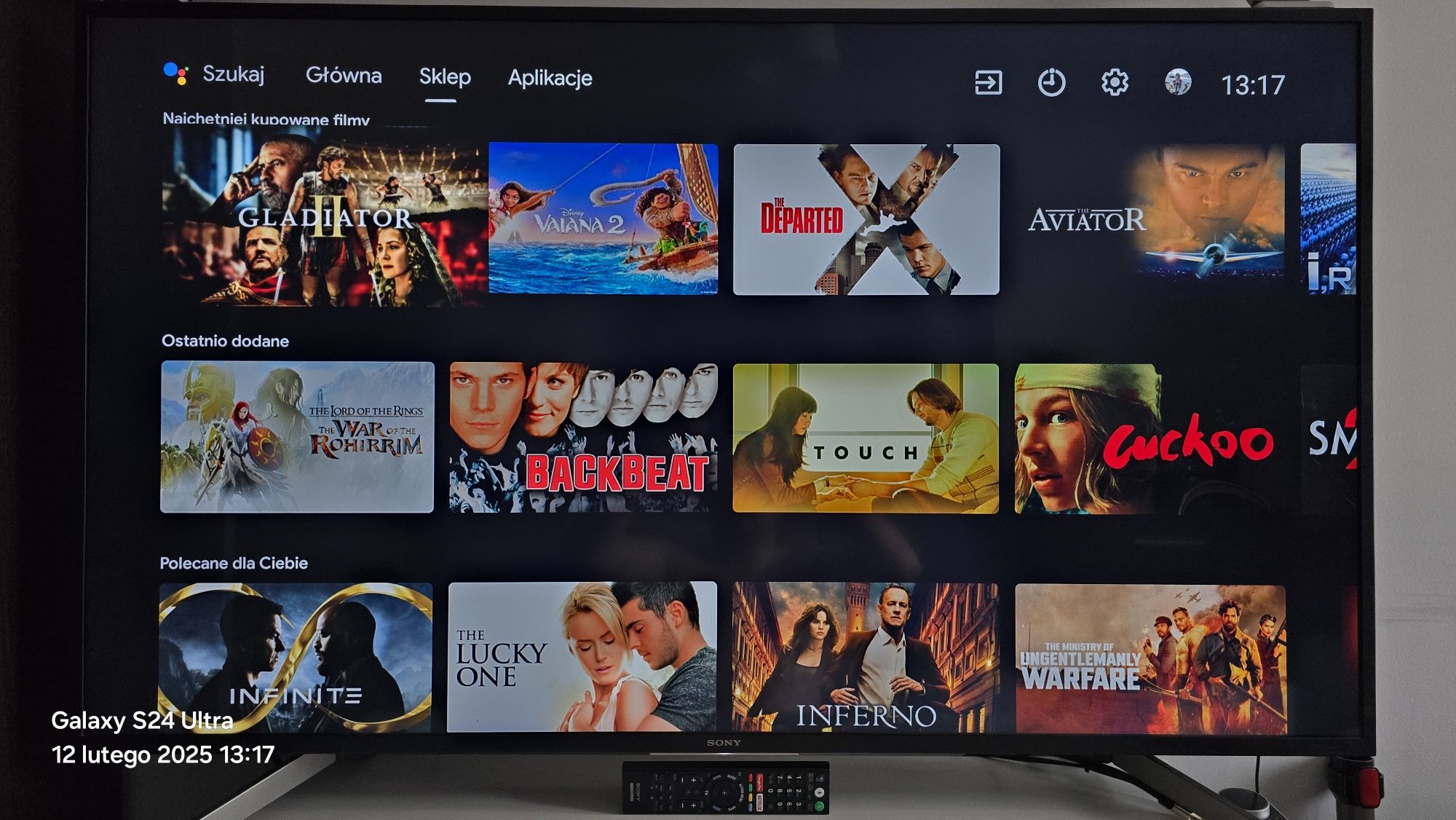 Telewizor Sony Bravia 4K 55" cali Google Play