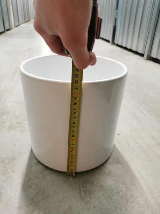 2 Osłonki na doniczki Walec 23cm biały Ceramik