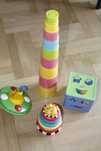 Zabawki edukacyjne sorter, wieża itp +6 m-cy Fisher Price, playskol it