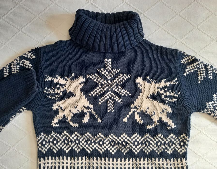 Camisola / Suéter malha com gola Motivos natalícios