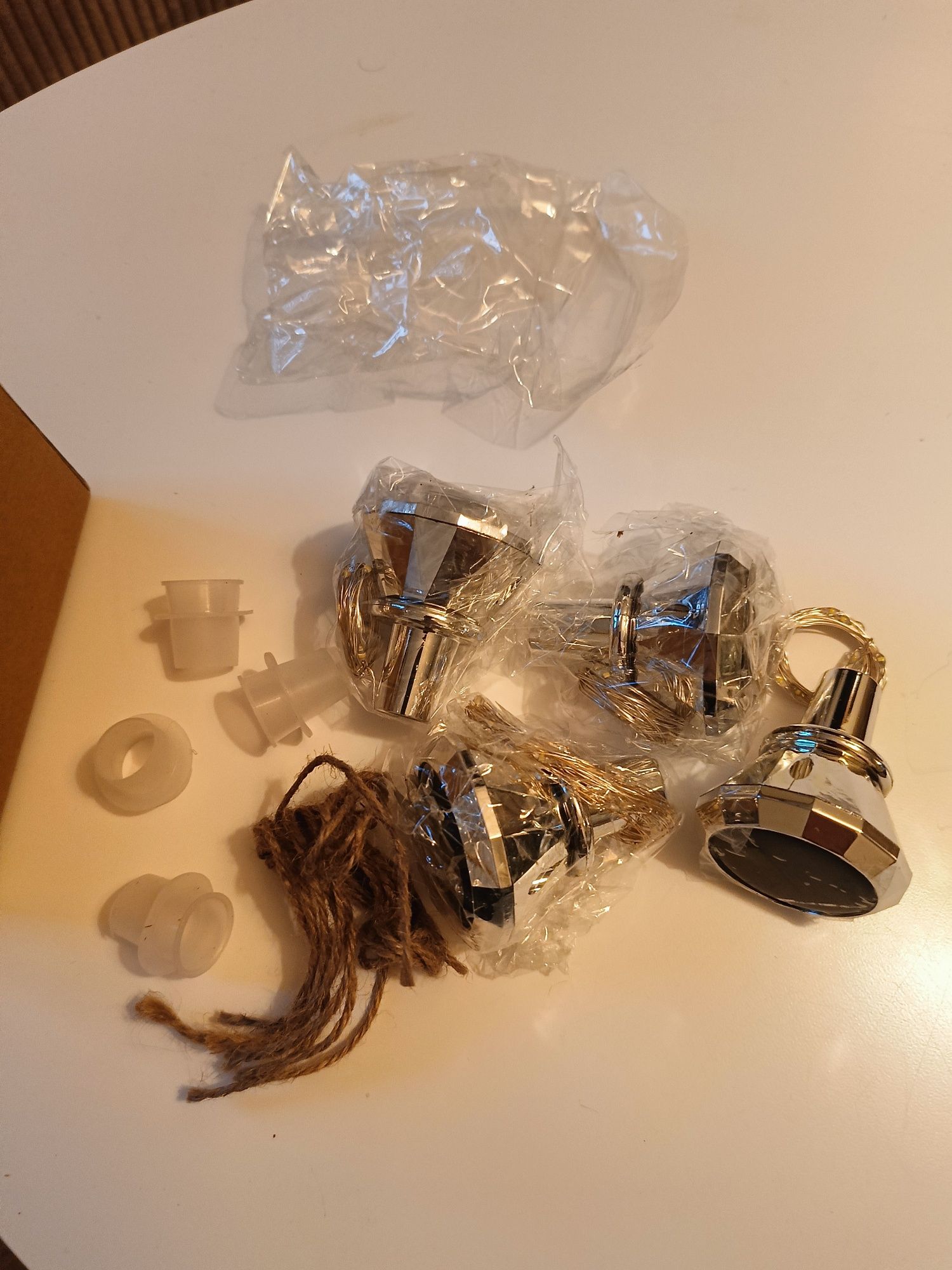 20 diod LED, 2 m, lampki solarne do butelek 4 sztuki