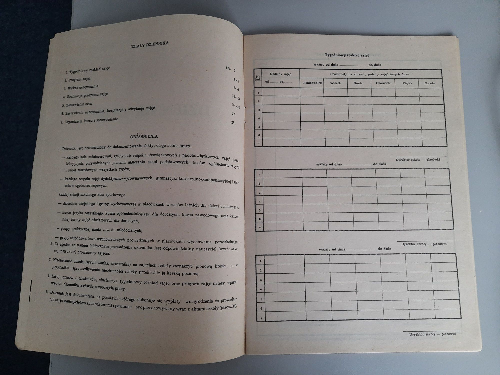 Dziennik zajęć bhp szkolny 19.. WA p-ń nr 534 retro