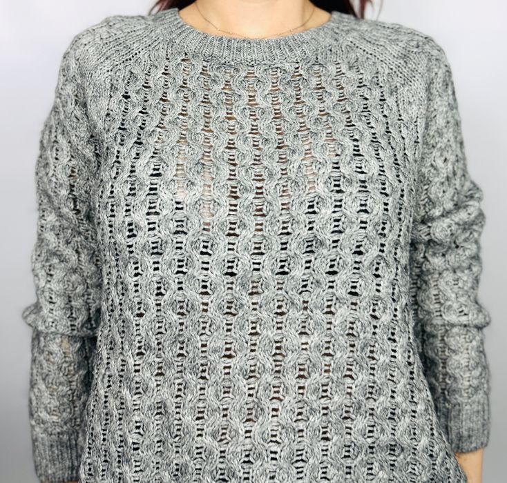 Ażurowy sweter w odcieniu szarości XS 34 H&M