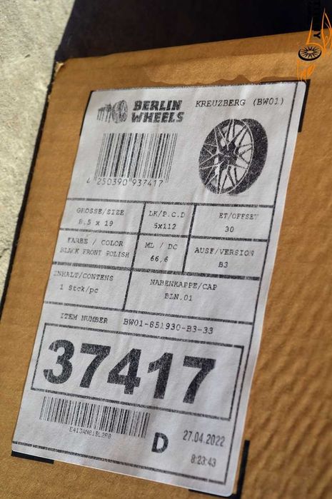 BerlinWheels R19 5x112 BMW G30 G20 G06 G05 G07 G12 VW Audi Mercedes