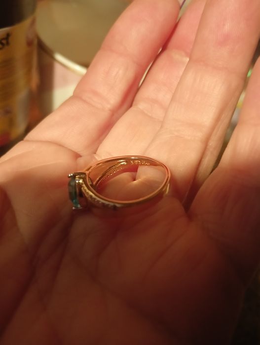 Pierścionek złoty 585 topaz