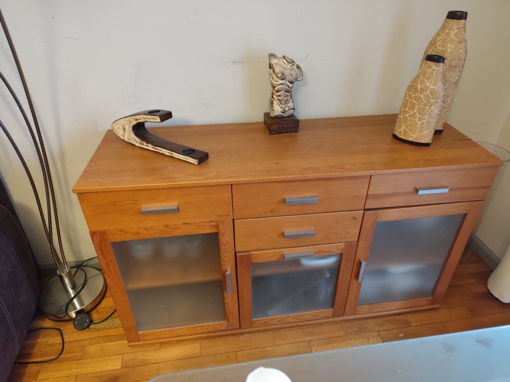 Mesa vidro 6 cadeiras aparador espelho