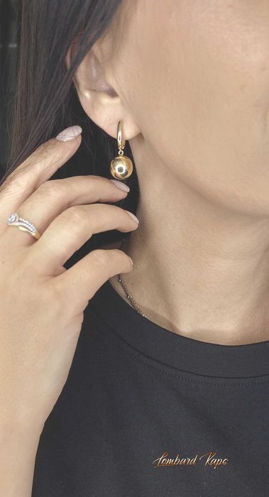 Złote kolczyki p.585/4,31g  kulki wiszące gładkie