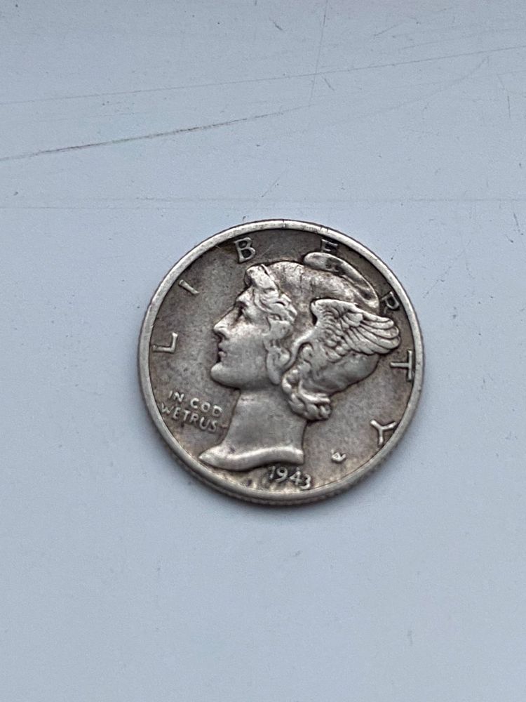 Монета one dime 1943 срібна