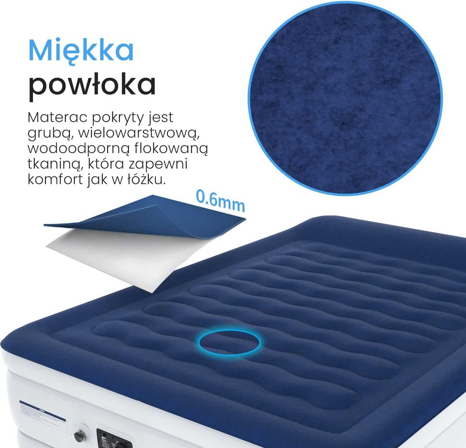 Active Era Materac Łóżko z wbudowaną pompką 203 cm 152 cm 56 cm