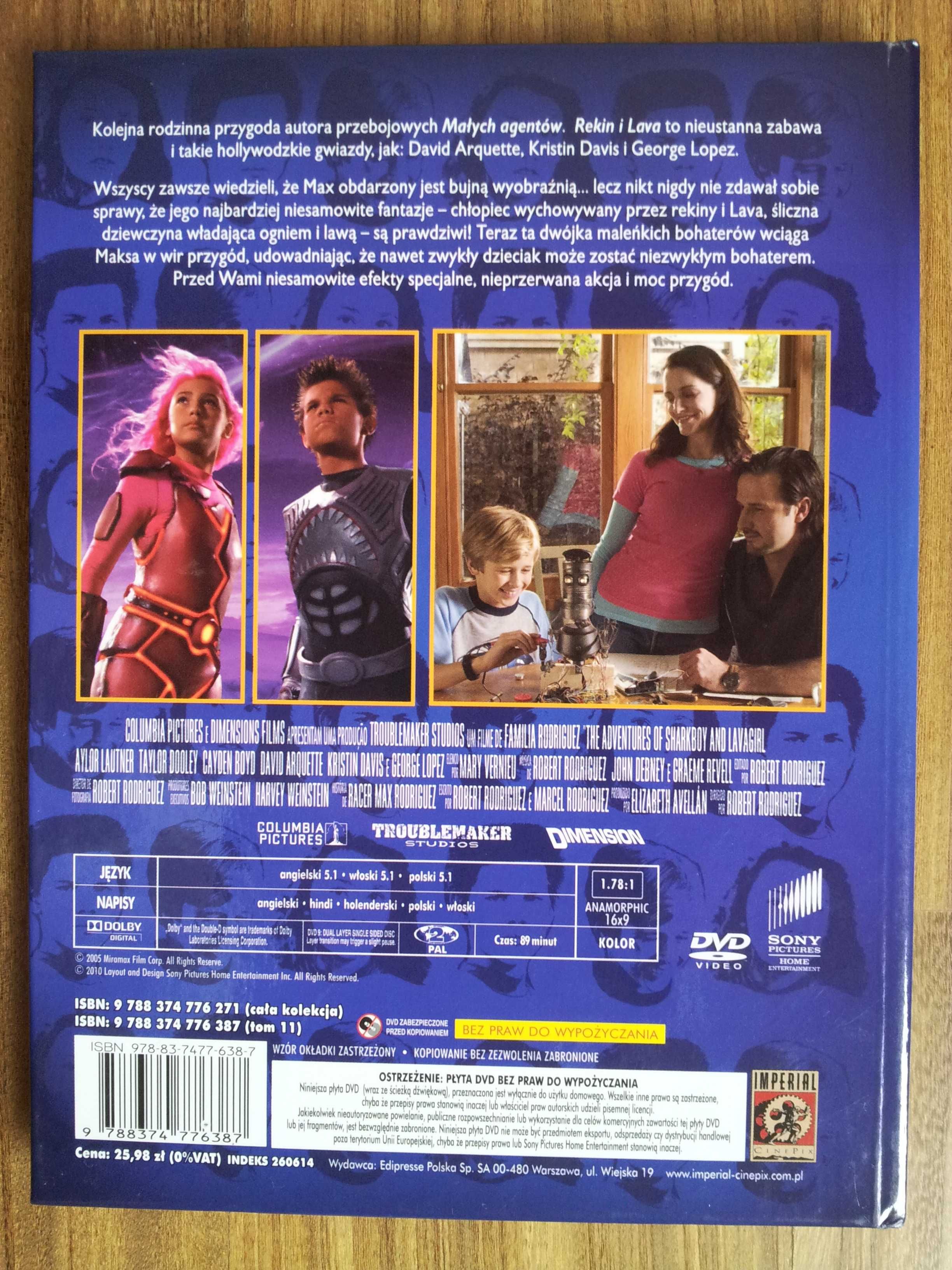 Kino familijne Adventures Sharkboy and Lavagirl Książka+Film DVD Bajka