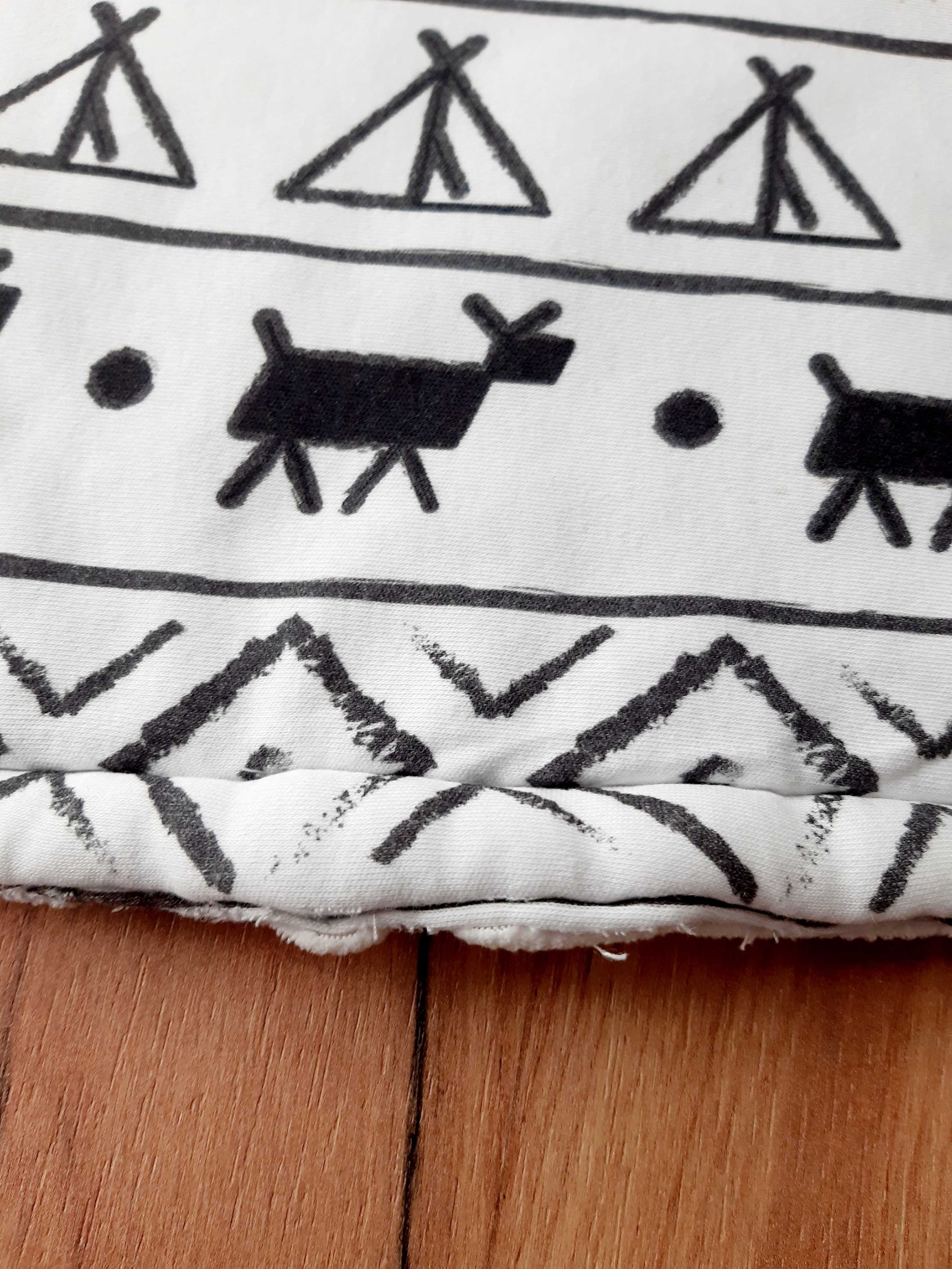 Kocyk kołdra z poduszką Aztecki wzór Ecru velvet - BabySenses