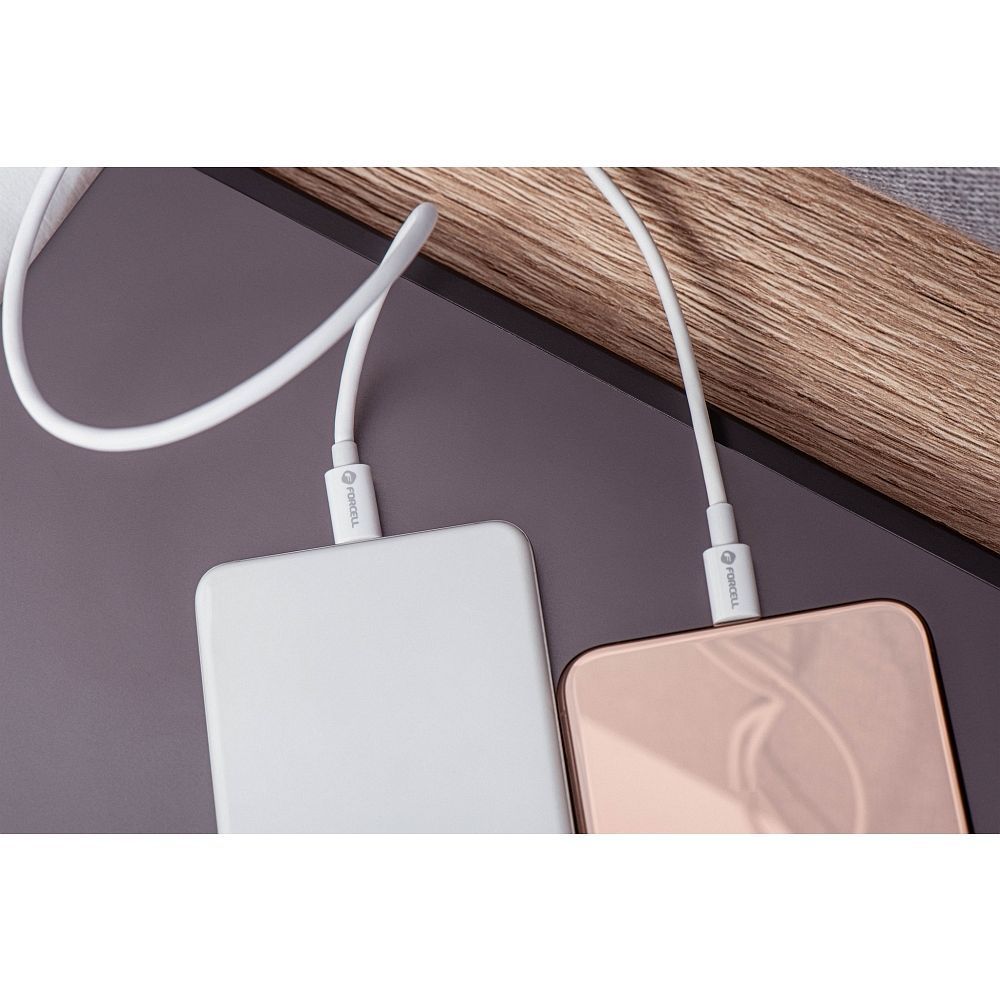 Kabel USB C do USB C Forcell F-Energy QC4.0 PD 3A 60W 2 m C338 biały