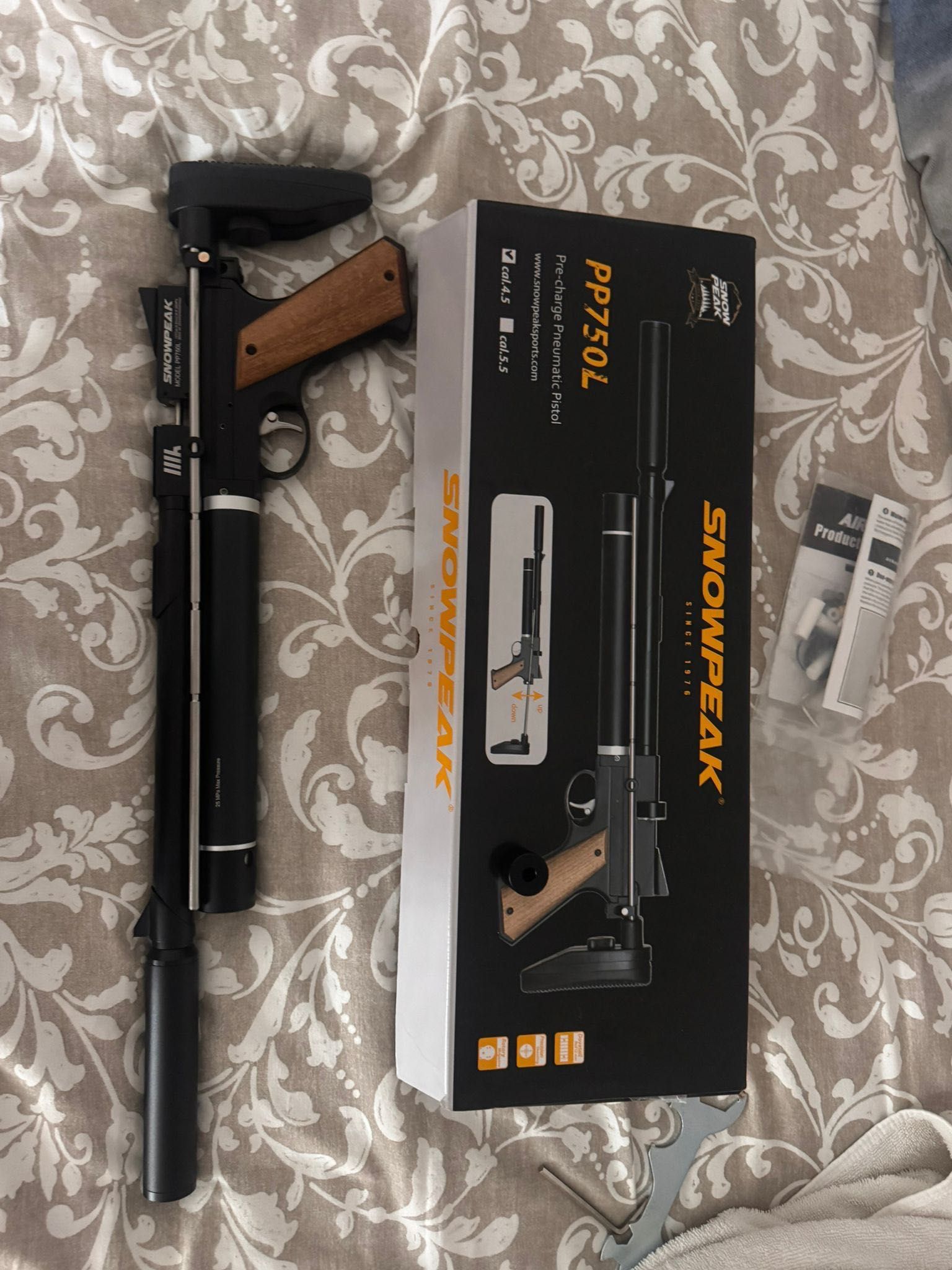 Arma pcp de chumbo com supressor   CL 4.5 177 pp750L
