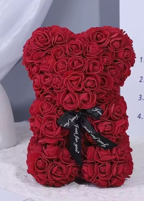 Ведмедик з троянд та led підсвіткою