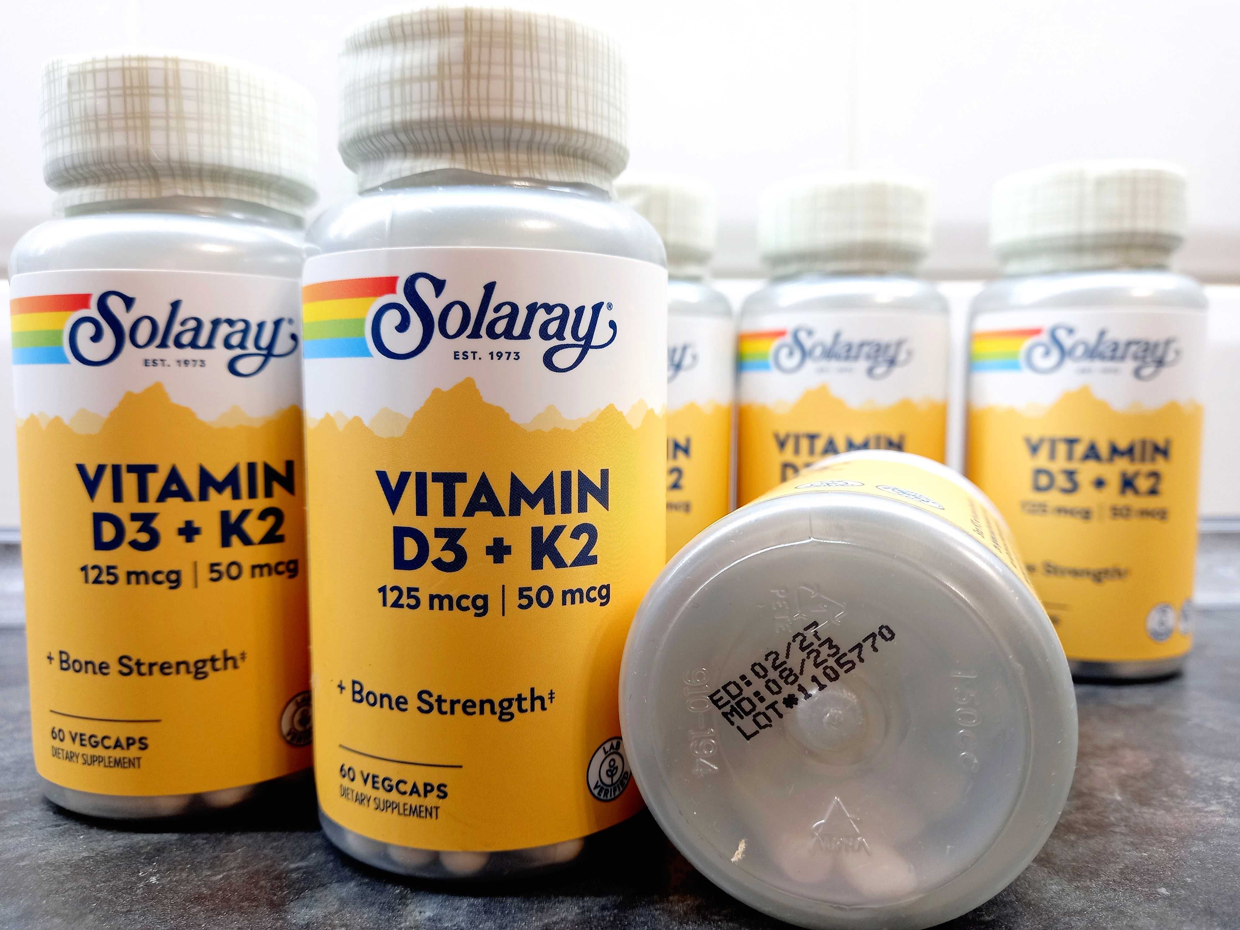 Solaray, Vitamin D3+K2 (60-120 капс.), витамины D3 K2