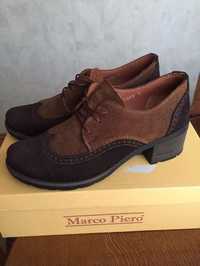 Ботинки туфли демисезонные Marco Piero новые, р. 37, замша, стелька 24