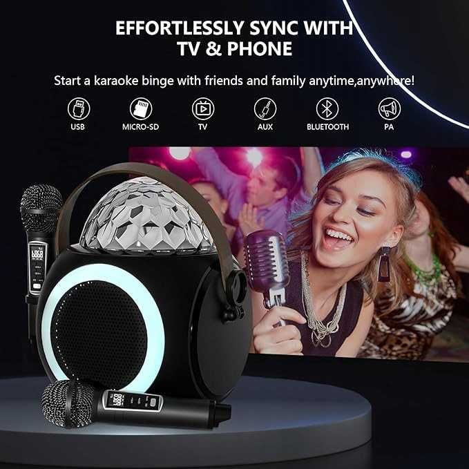 Głośnik Bluetooth z mikrofonami SDRD karaoke jak za darmo