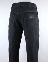 Wrangler Texas Stretch spodnie jeansy czarne W36 L34 pas 2 x 47 cm