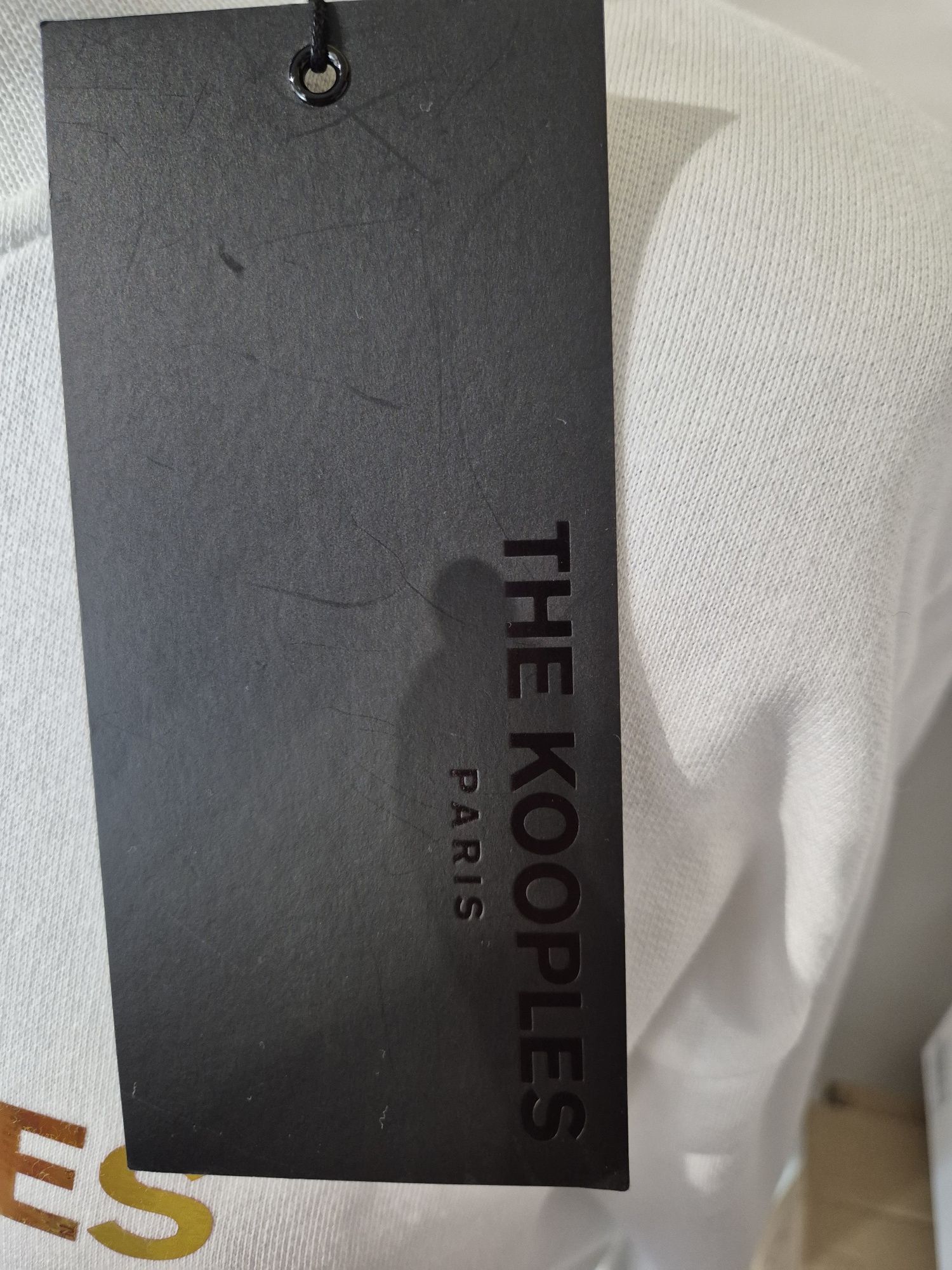 The kooples bluza piękna biała ze złotym napisem