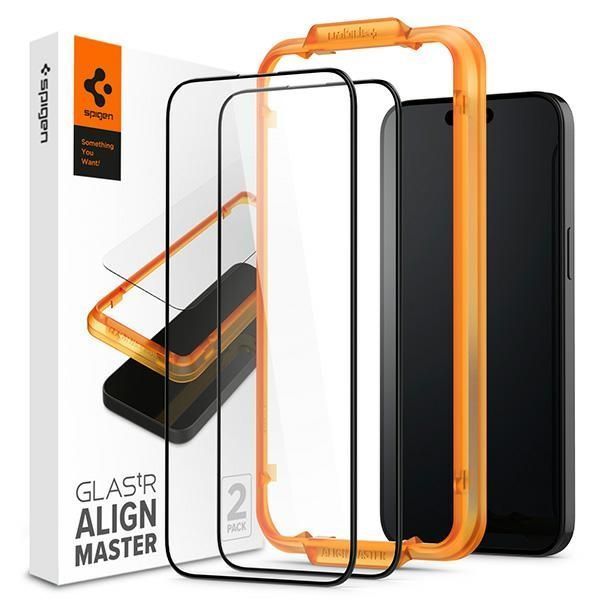 Glass Fc 6.1"2 Szkło Ramka Spigen Czarna Iphone Hartowane Agl06895