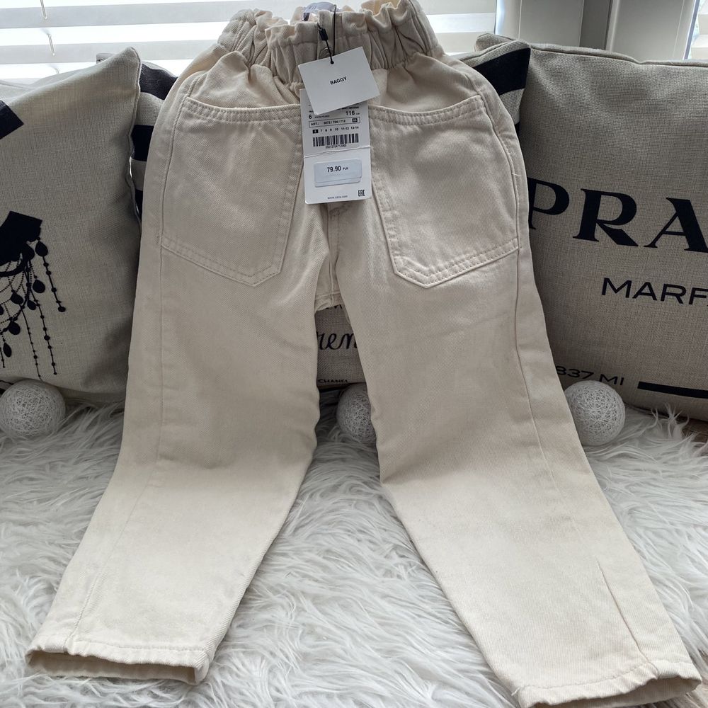 Nowe Zara baggy spodnie jeansy r.116