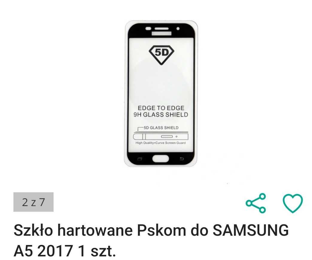 Szkło hartowane do Samsung A5 2017 5D