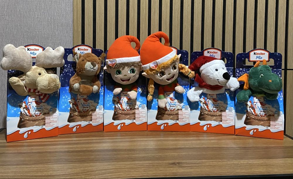 Набір подарунок з мʼякою іграшкою Kinder Maxy Mix. Адвент календар.