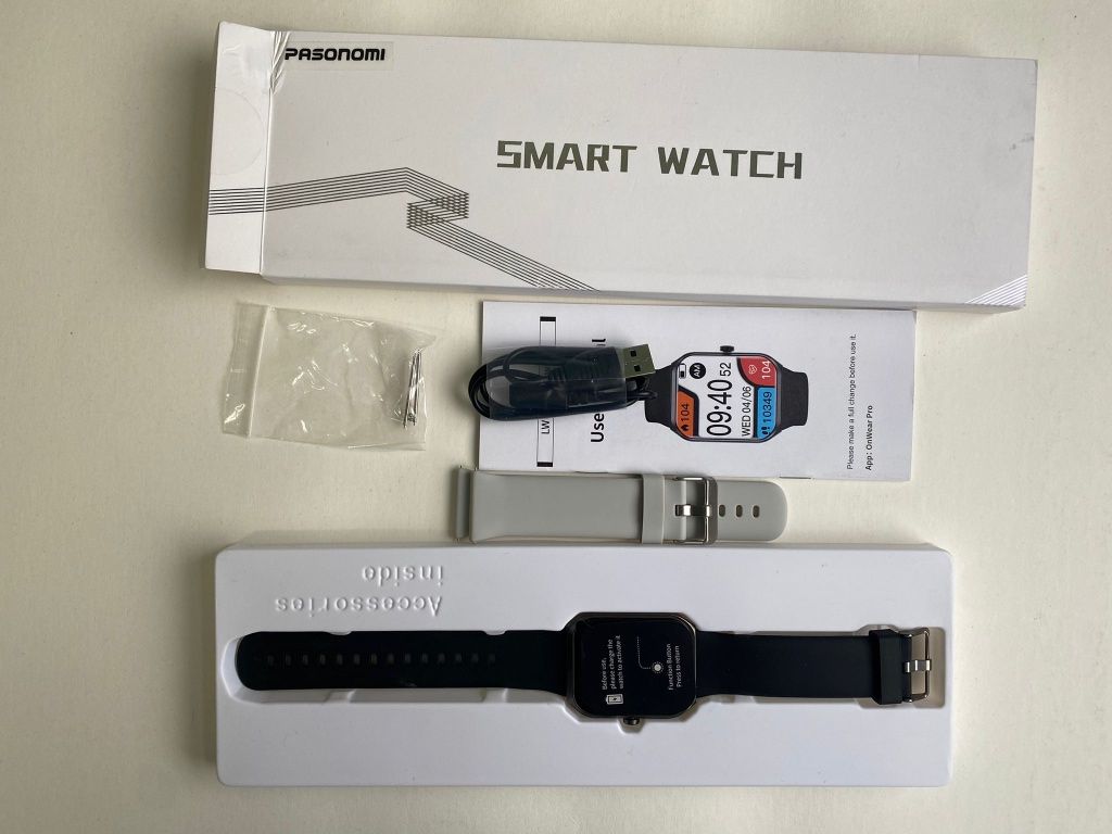 Zegarek Smartwatch Pasonomi 2 paski w zestawie.