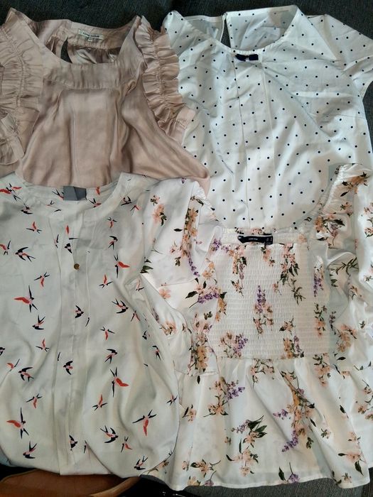 Zestaw ekskluzywnych bluzeczek letnich,spodni,kombinezonów rozm.M/L