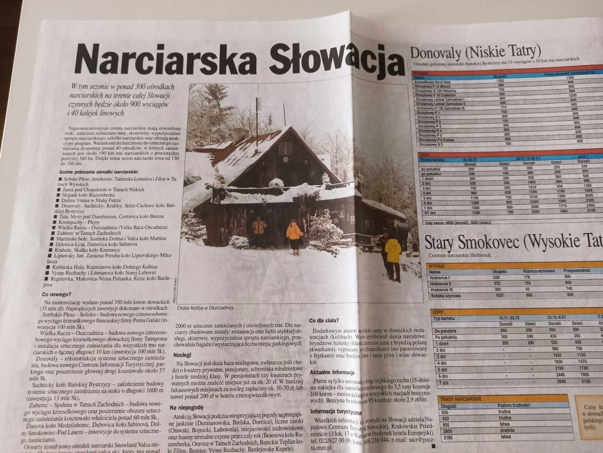 Słowacja mapa 1 : 320 000 narciarska Słowacja gorące źródła Janosik