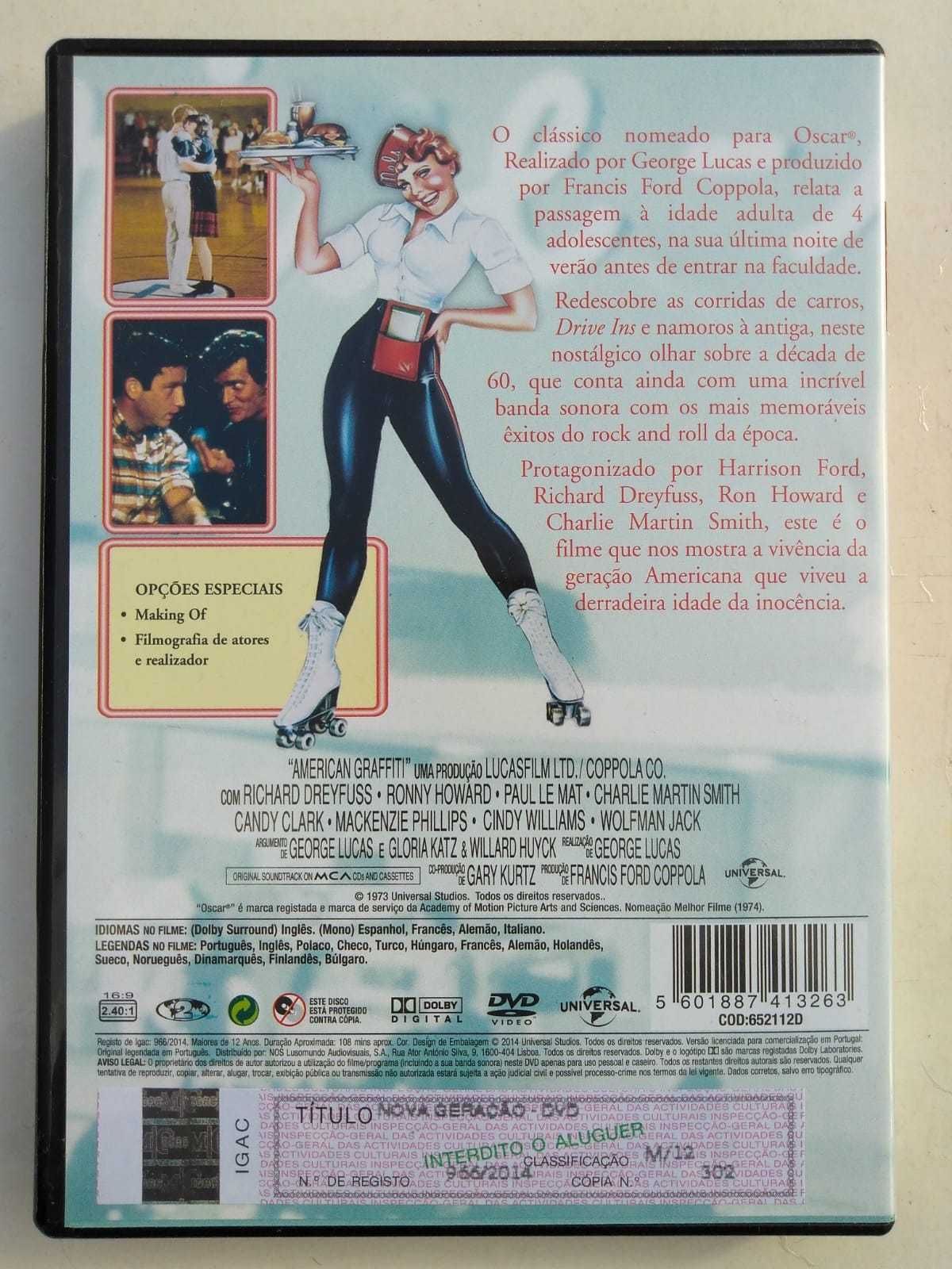 DVD “American graffiti - Nova geração”, de George Lucas. Raro.