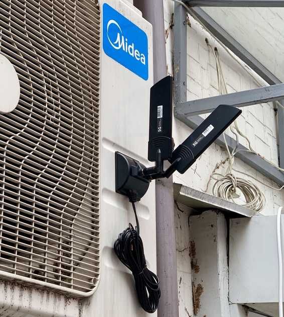 Антена 3G 4G LTE+ 5G SMA x2 42 дБ MIMO 2x2 5 м Чорна