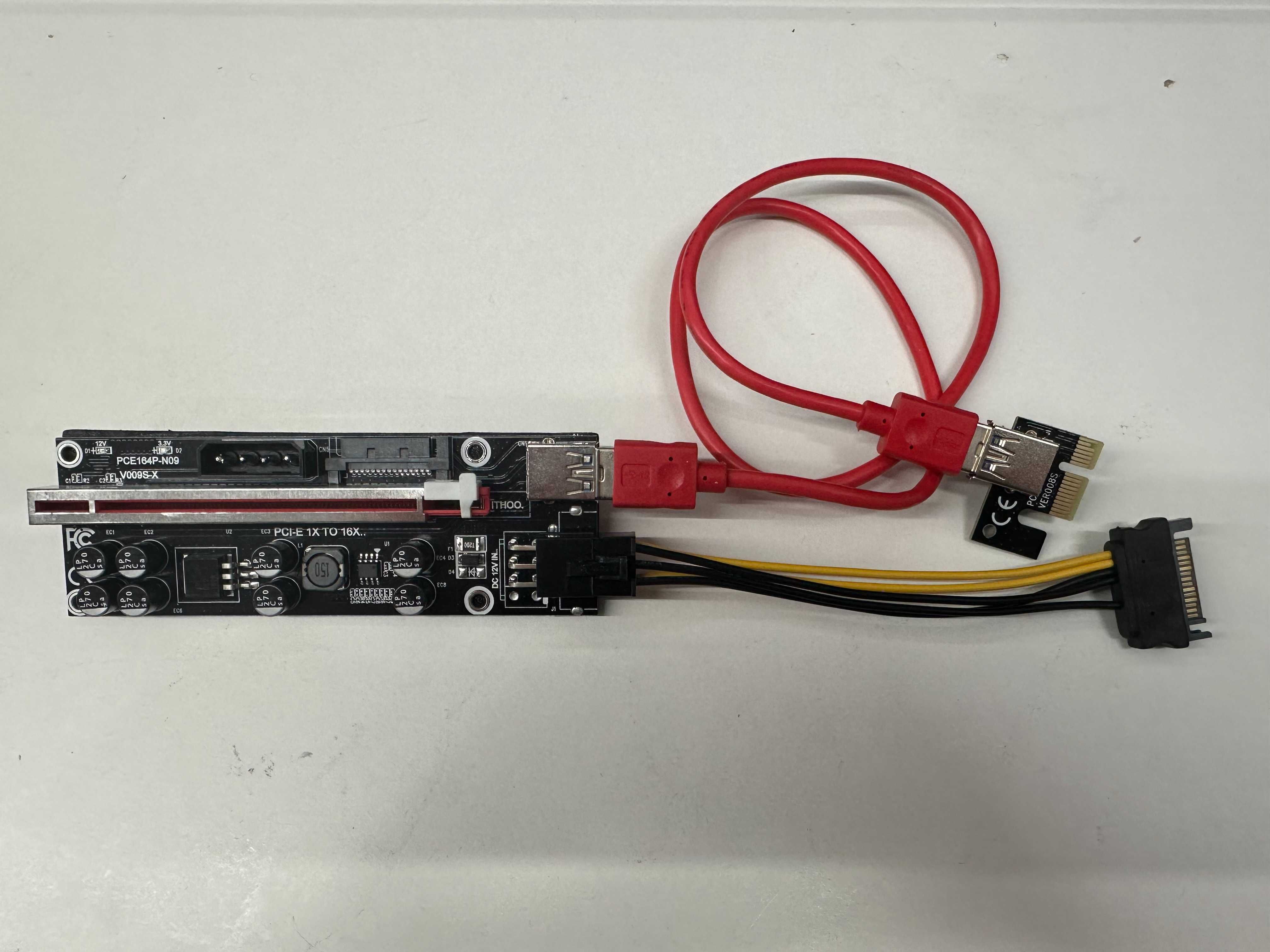 Riser PCI-E 1x16x USB3.0 SATA 6-PIN X 2szt