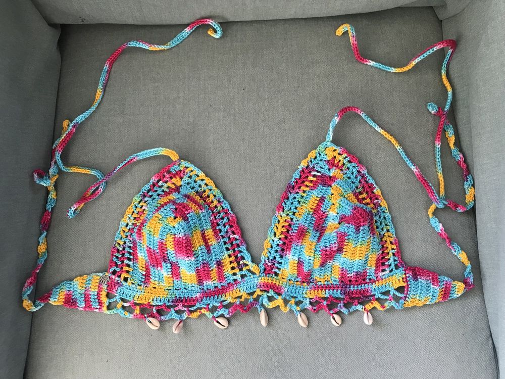 Top cropped bikini croché