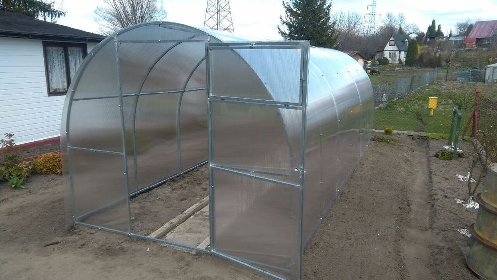 Szklarnia z poliwęglanu Tunel 2,4x2-8m profile 20x20 POLIWĘGLAN 3-6mm