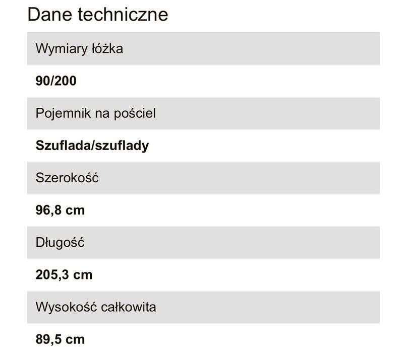 Łóżko 90x200, kolekcja Magellan