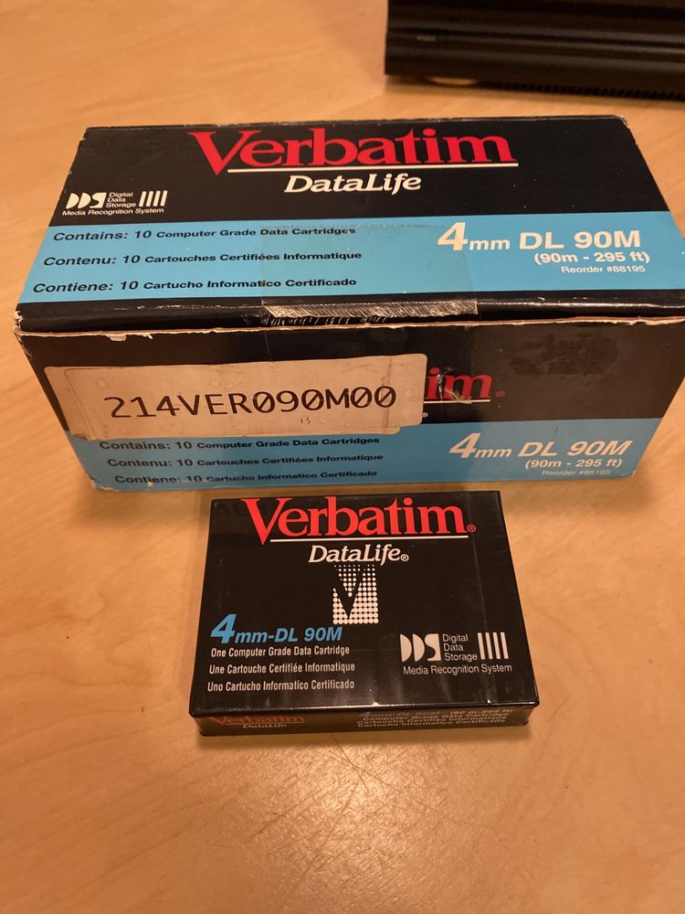 VERBATIM 4mm DL-90M DATA CARTRIDGE 2 GB nowe 10sztuk