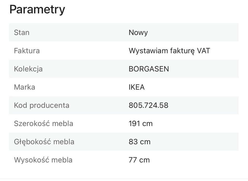 Kanapa narozna Ikea z funkcją spania