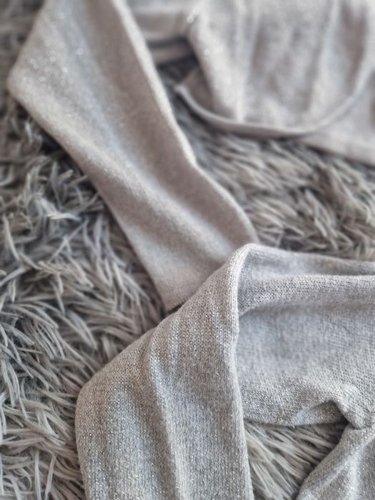 H&M srebrne bolerka dla bliźniaczek 98/104