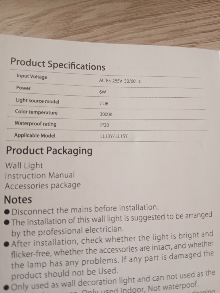 Lampy zewnętrzne i wewnętrzne led Wall light 4 szt