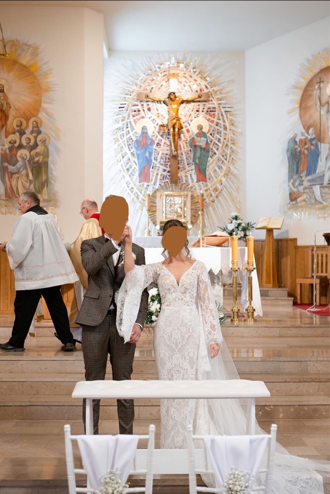 Suknia ślubna boho rybka XS