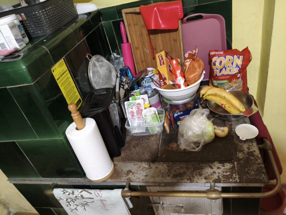 Piec kaflowy kuchnia wiejska kominek