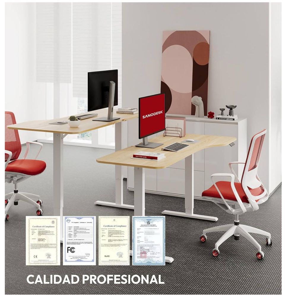 Secretária Elétrica Altura Regulável SANODESK QS1 160x75cm