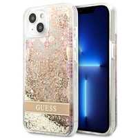 Guess Etui iPhone 13 Mini 5,4" Złoty Paisley Liquid Glitter