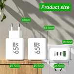Ładowarka GaN 65W USB PD Typ C Szybkie ładowanie do telefonu QC3.0