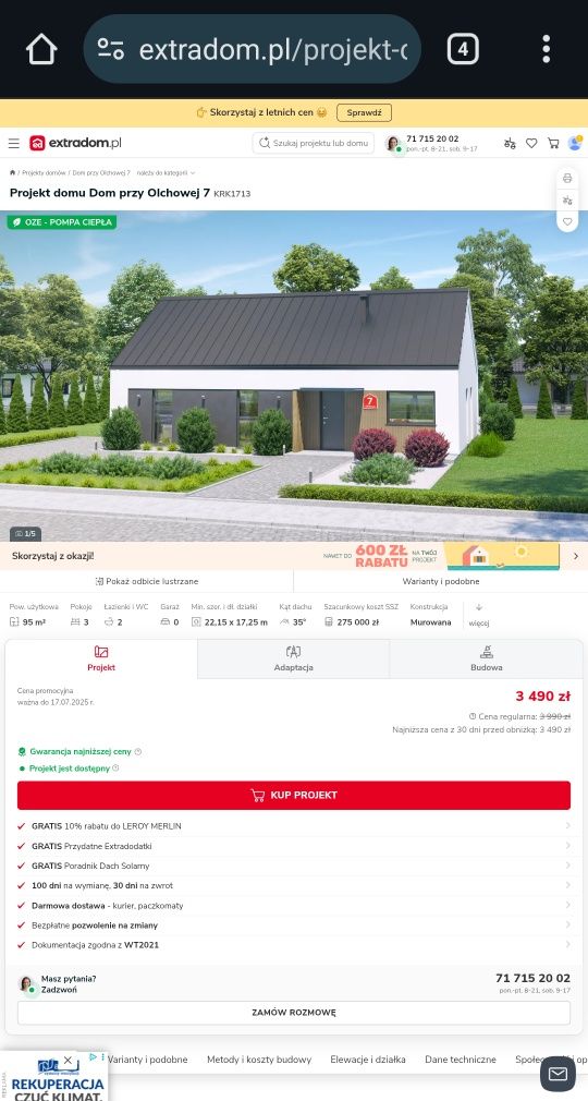 Projekt domu Extradom 95m2 przy Olchowej 7