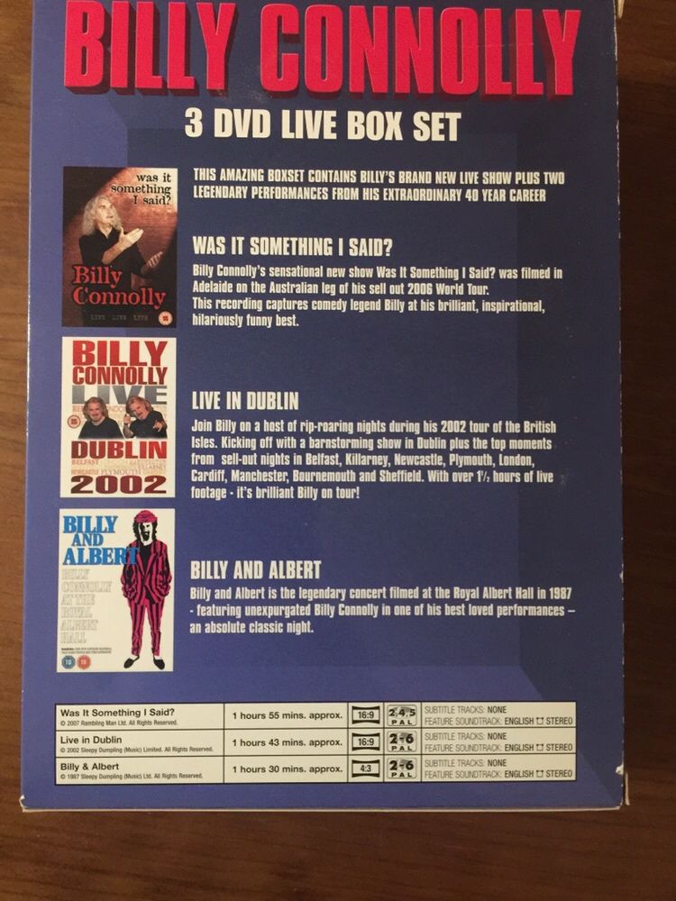 Box set 3 DVD Billy Connolly